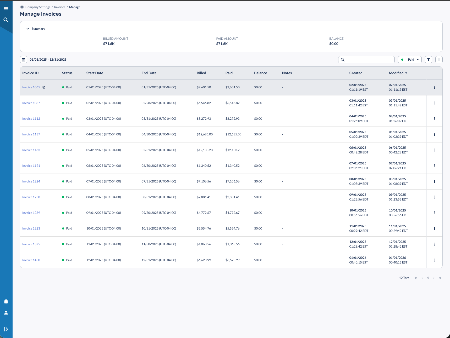 SpringWell Water invoices 2025